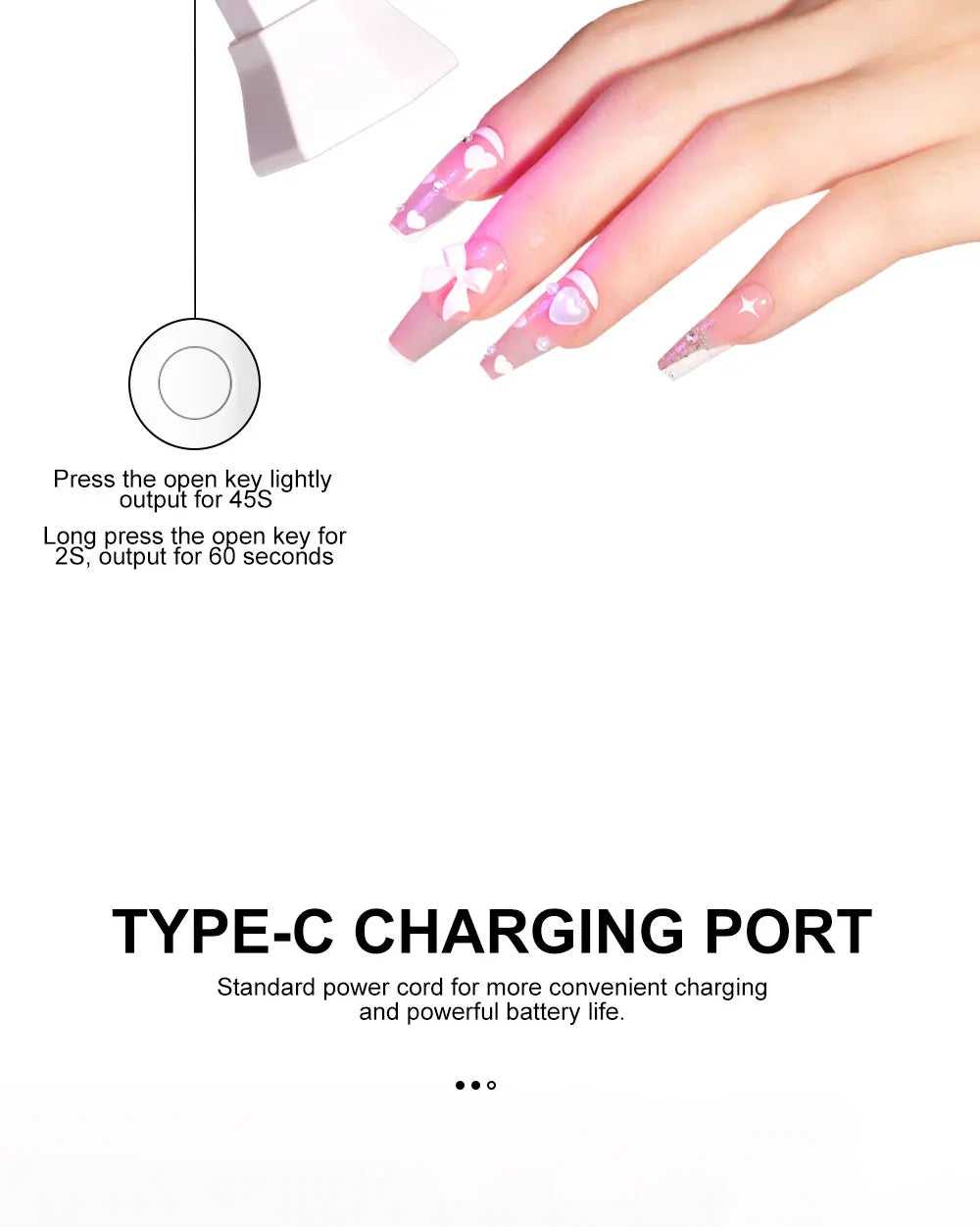 Portable Nail UV LED Lamp And LED Light Support Base Rechargeable for Nails Gel Polish Drying UV Lamp for Nails Art Desk Stand