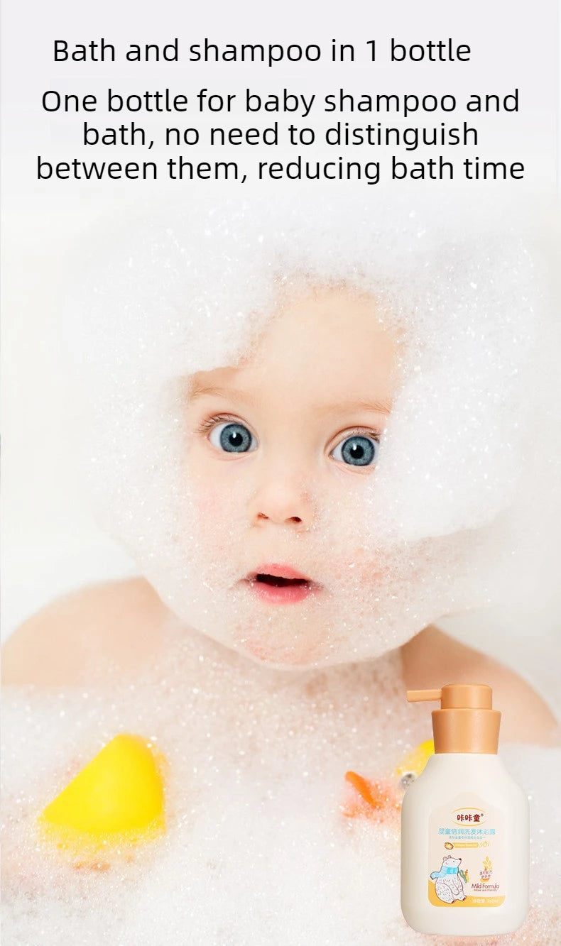 1Pcs 560ml 2 in 1 Shampoo Body Wash Kids Baby Herbal Gentle Penetration Deeply Moisturizing Baby Nourishing Lotion for Children