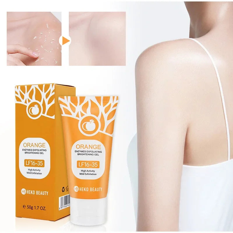 Orange Exfoliating Brightening Gel, Face Body Moisturizing Peeling Scrub, Deep Gentle Cleaning Pores, Remove Blackheads Exfoliat