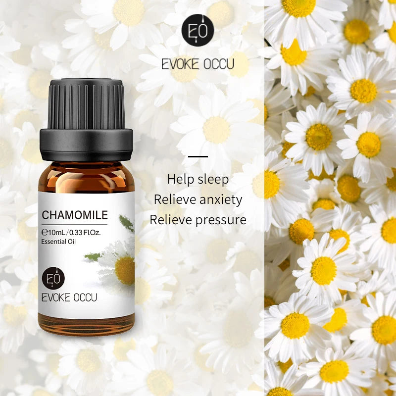 EVOKE OCCU 10mL Essential Oil, Lavender Jasmine Rose Vanilla Pure Natural Oil for Diffuser Humidifier Massage Candle Soap Making