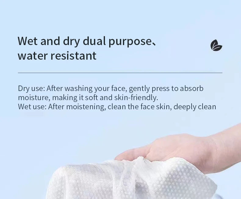 Natural Disposable Face Towel Travel Facial Cleansing Wet And Dry Makeup Remover Pearl Cotton Soft Makeup Nonwoven Towel