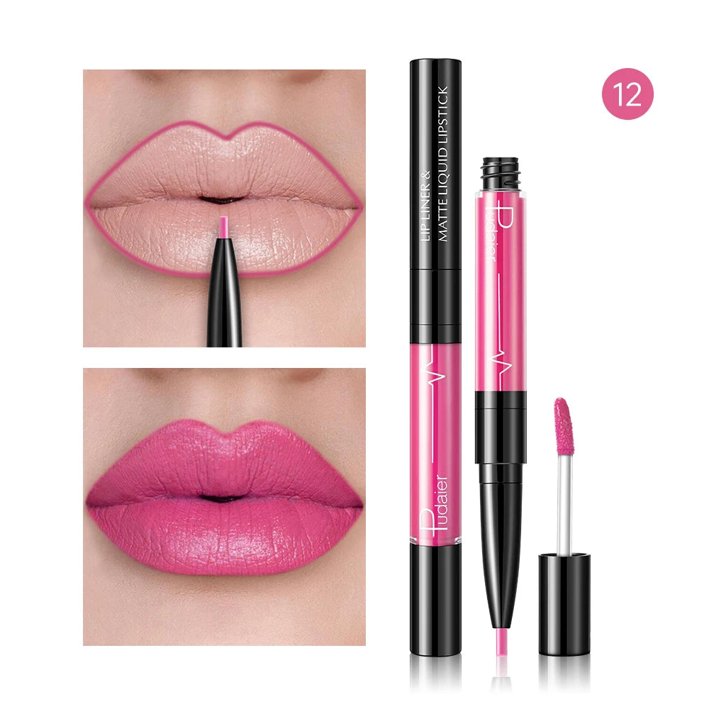Waterproof Long Lasting Lip Liner Pencil, High Pigment Smooth Matte Lip Liner, Sweatproof Non-Fading Lip Contour Makeup