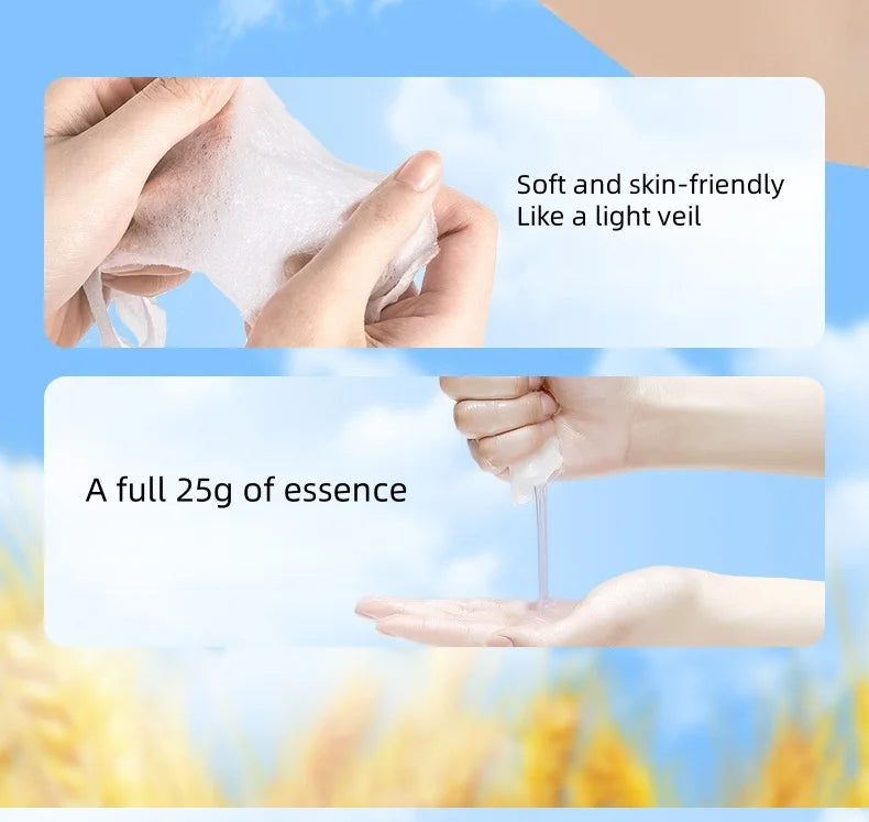 Oatmeal Soothing and Smoothing Mask, Glycerin, Sodium Hyaluronate Benefits the Skin, Provides a Watery, Translucent, and Comfortable Texture, Hydrates and Moisturizes, Provides Water-Based Care for the Skin, Helps Improve Dry