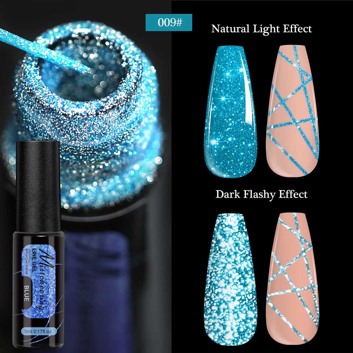 5ml Fluorescent Diamond Line Gel Shiny Painted Gel Nail Polish Semi-Permanent UV Gel Polish Varnish DIY Nail Art Design Salon