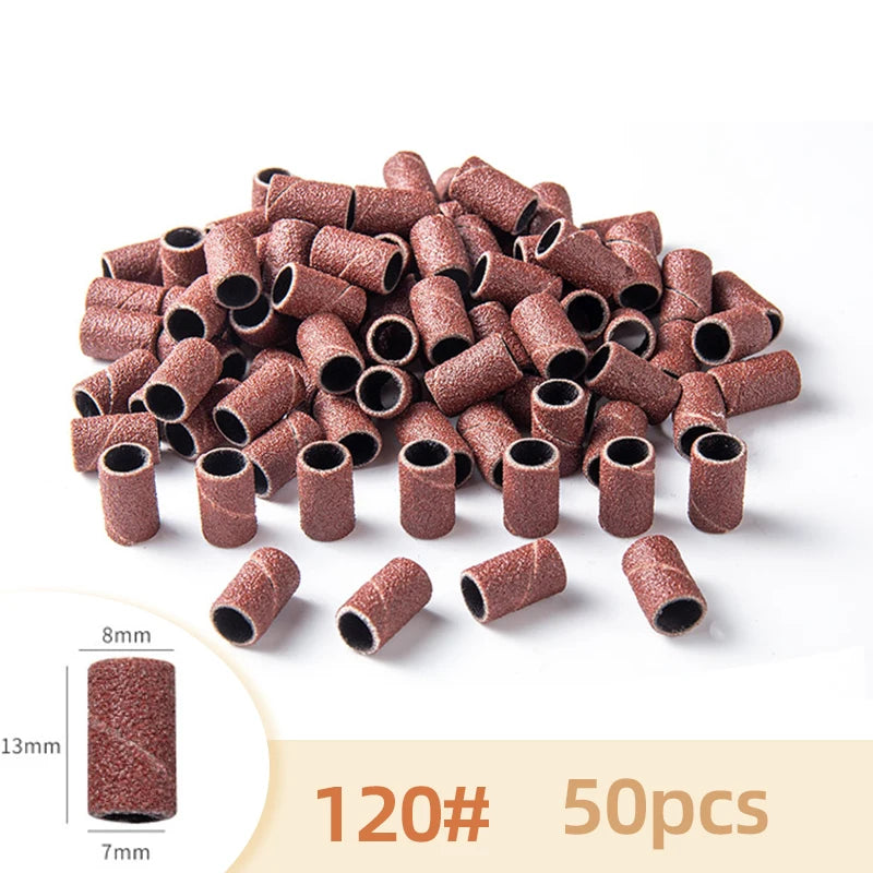 50/100Pcs Nail Sanding Bands For Electric Nail Drill Machine Replacement Sand Bands For Acrylic Gel Nails Manicure