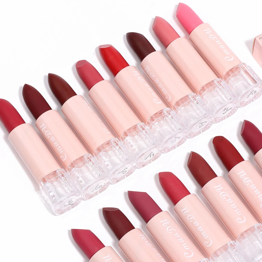 1 Pcs Velvet Matte Lipstick Long-Lasting Non-Stick Cup Waterproof Moisturizing Lip Gloss Fashion Classic Shades For Daily & Date