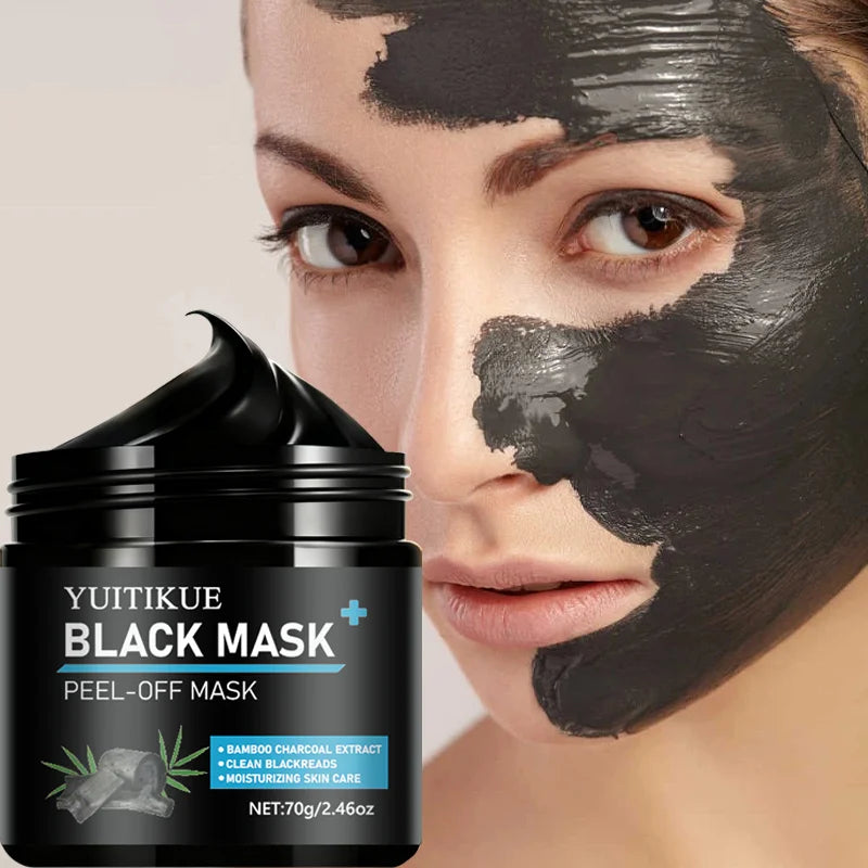 YUITIKUE Bamboo Charcoal Peel-Off Black Mask - Deep Blackhead Extraction & Pore Purifying