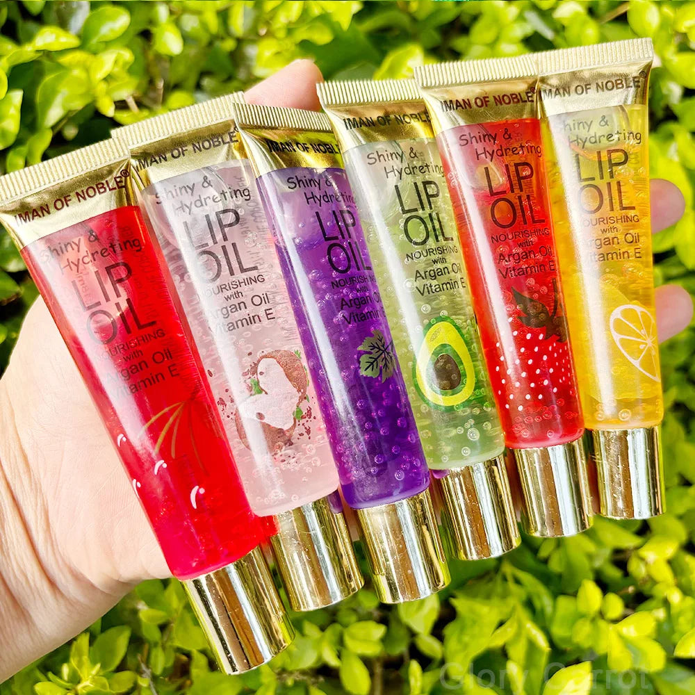 6Pcs Fruity Flavor Watery Glossy Lip Gloss Set Clear Lip Gel Hydrating Moisturizing Lip Gloss Women Lips Makeup