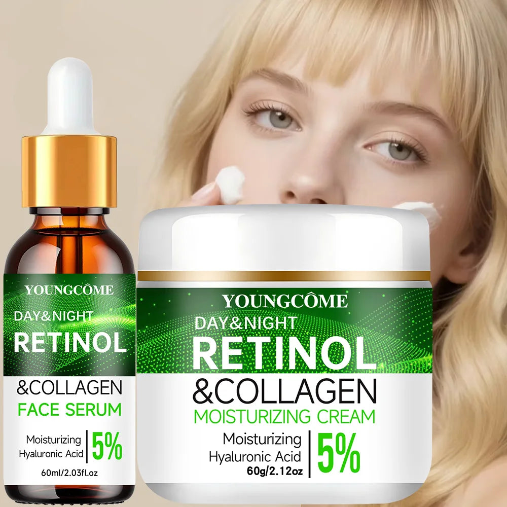 YOUNGCOME Retinol Day Night Moisturizer Cream - Hyaluronic Acid Hydration for Daily Skin Care | Face Moisturizing Lotion