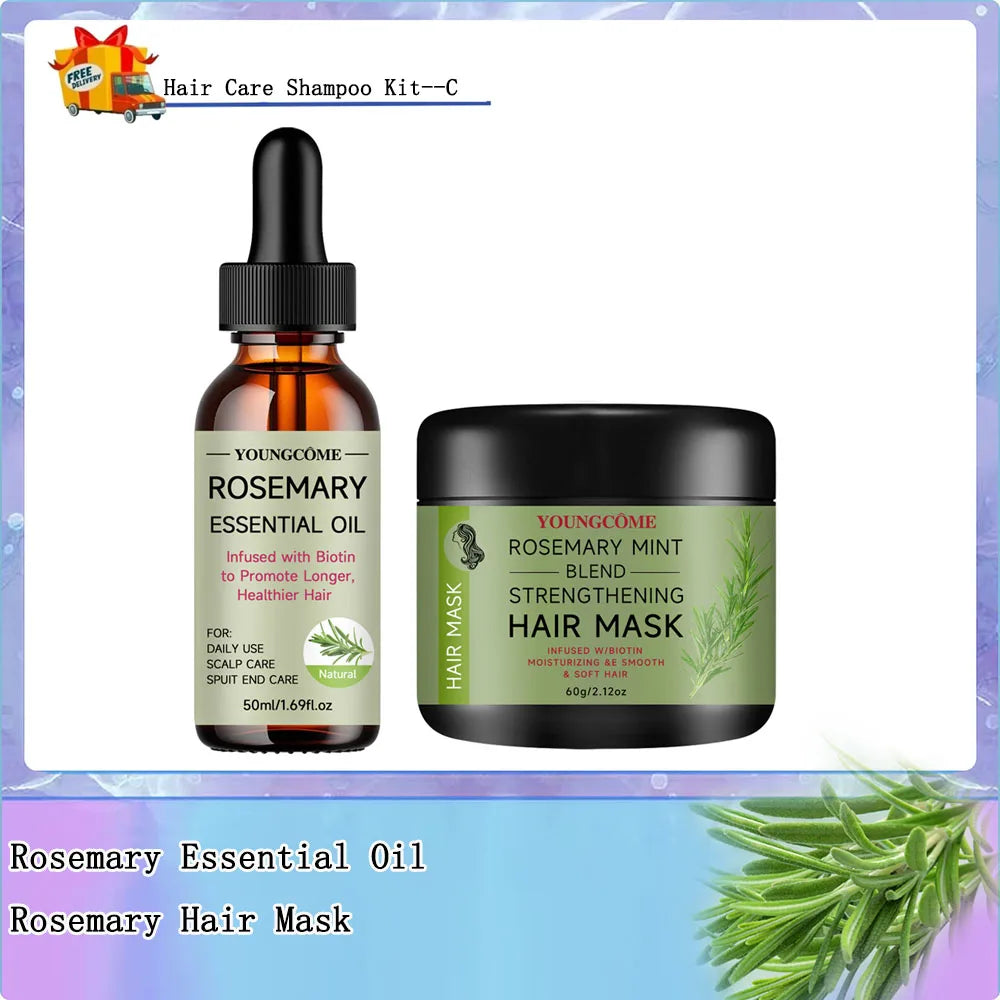 Rosemary Hair Essential Oil Hair Mask Nourishing Hair Oil Smoothing Shine Soft Hair Serum Repair Damaged Frizz Dry Hair Treatmen