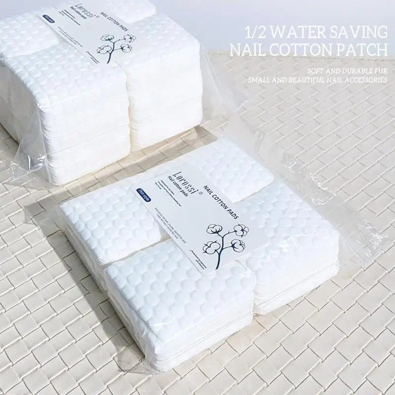 ●200/500Pcs White Nail Cotton Pad  For Nail Wipe Lint-Free Nail CottonGel Polish RemoverNail Art Cleaning Tool