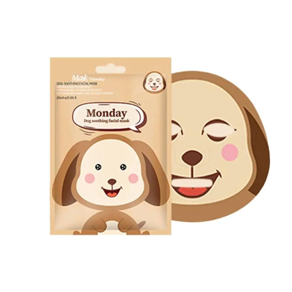 1/7pcs Cartoon Facial Mask Deep Hydrating Sheet Mask Moisturizing Tender Skin Mask Dog Panda Pig Animal Pattern Skin Care