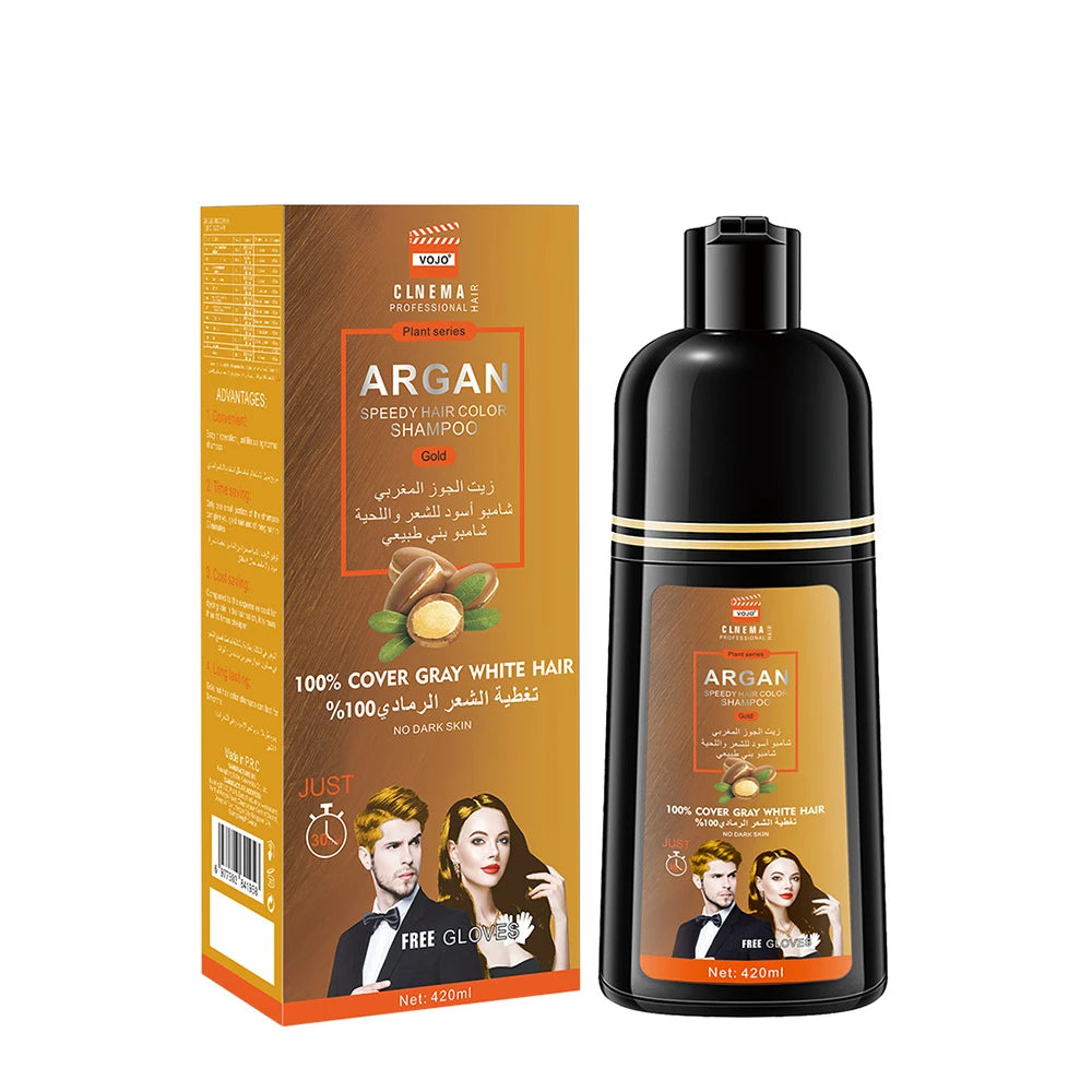 420ml Hair Dye,3-in-1 Hair Dye Shampoo Rapid Hair,Cleansing & Moisturising,Smoothing Black Hair Coloring Shampoo,Hair Care