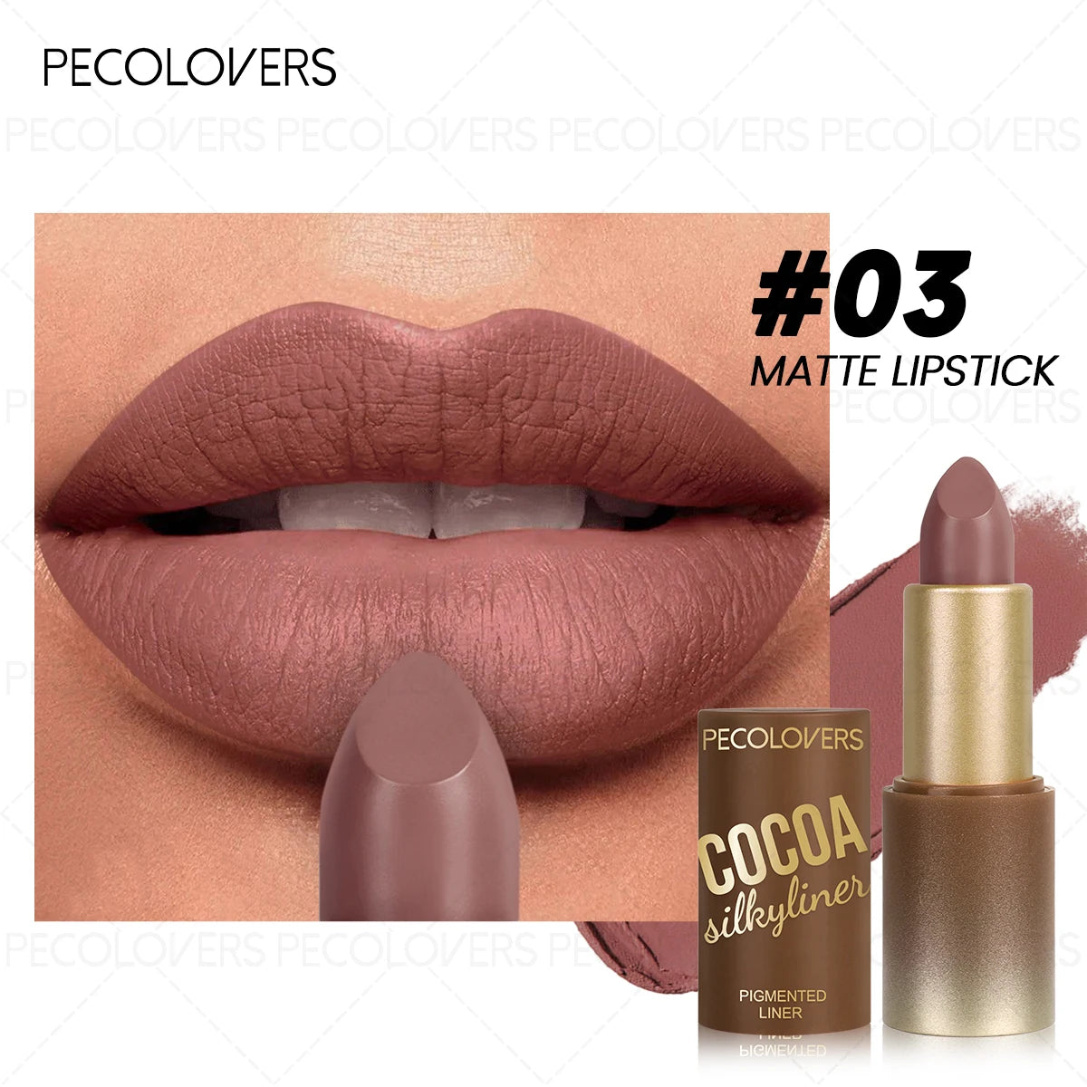 Waterproof Matte Brown Lip Glaze,Long-Lasting, Not Greasy Lip Gloss,Smooth Texture