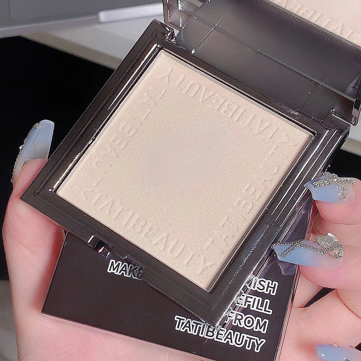 TATIBEAUTY Small Silver Block Powder Soft Focus Oil Control Setting Powder Concealer Pore Light Powder Loose Powder