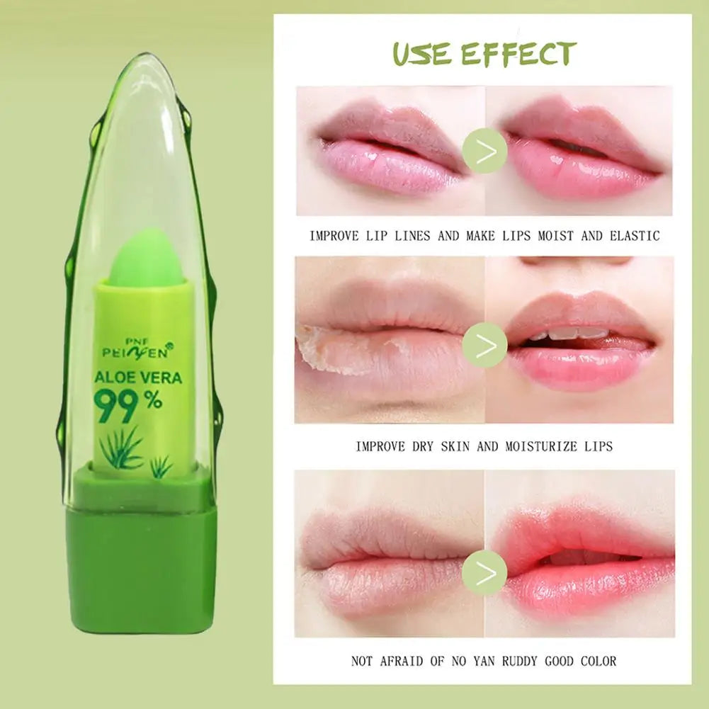 Aloe Vera Discolored Lip Balm/Lip Tint Magic Color Changing Lipstick Moisturizing Lasting Nourishing Lip Gloss Lip Makeup Care