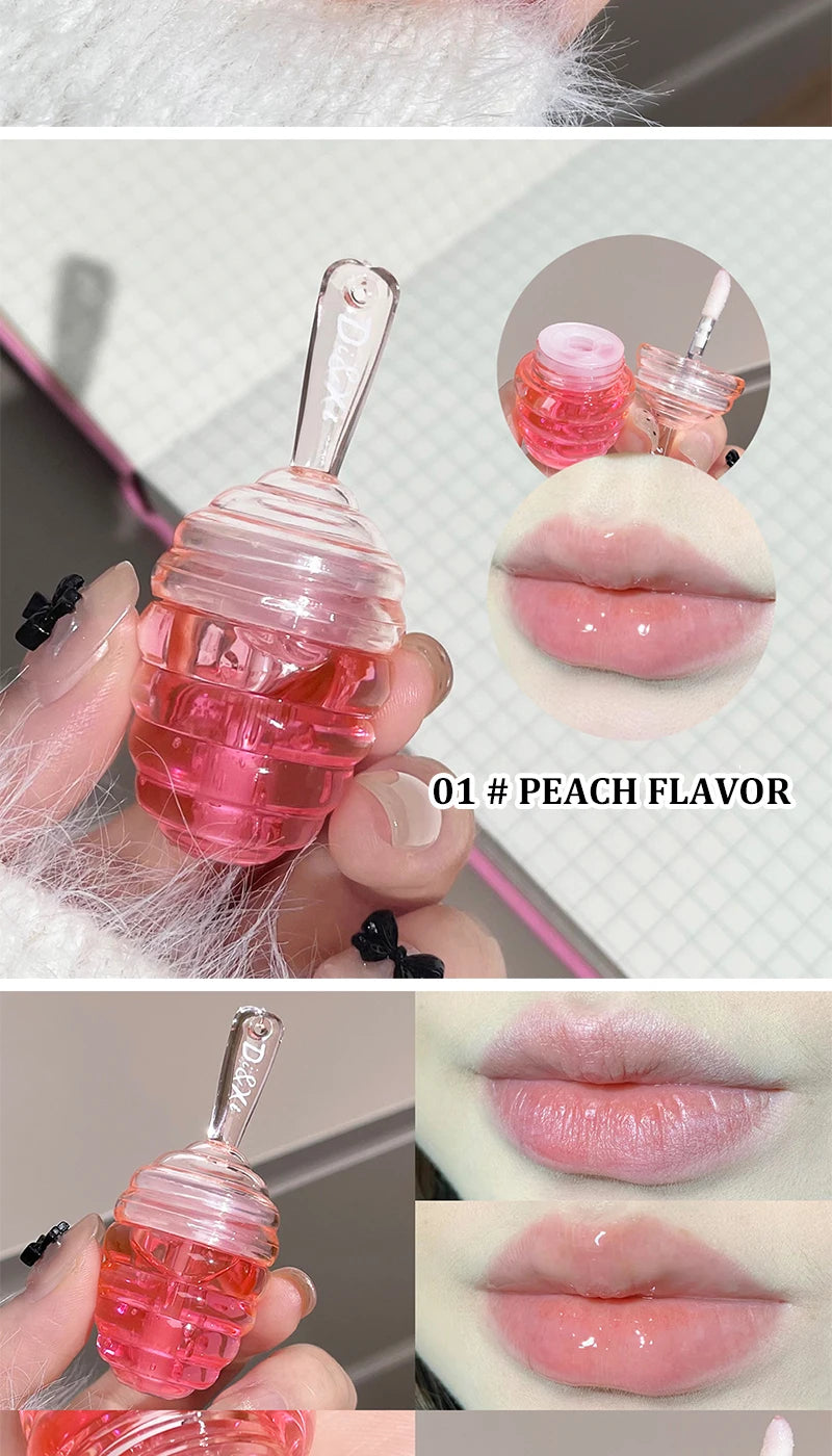 Kleines Honeypot Lippenöl, feuchtigkeitsspendendes und verblassendes Lippenmuster, Wasser-Lippenbalsam Dudu Lips