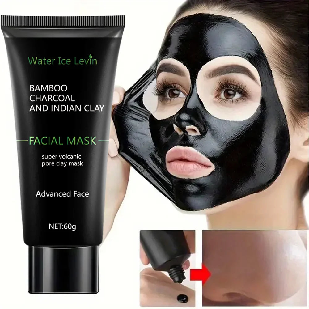 Bamboo charcoal black mask, highly moisturizing, deeply cleanses and controls oil, absorbs impurities, eliminates rough skin texture, and makes skin more delicate, anti-stretch mask, suitable for both men and women