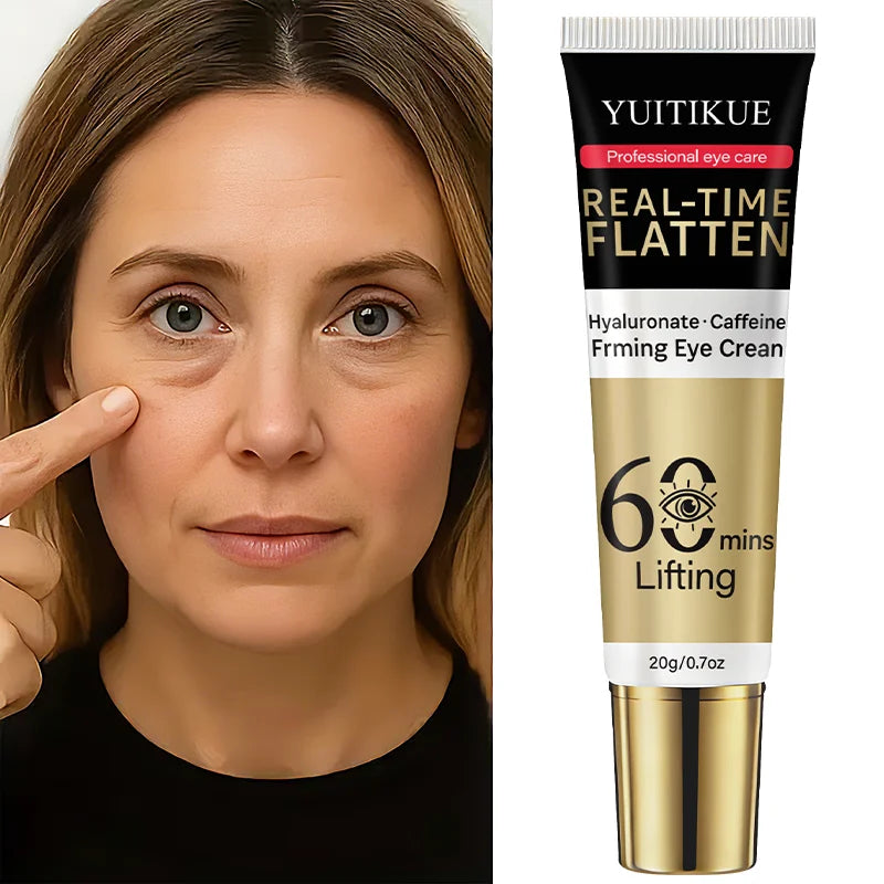 YUITIKUE 60 Min Eye Lift Cream 20g - Hyaluronate & Caffeine, Real-Time Flatten, Refreshing & Fast Absorption, All Skin Types