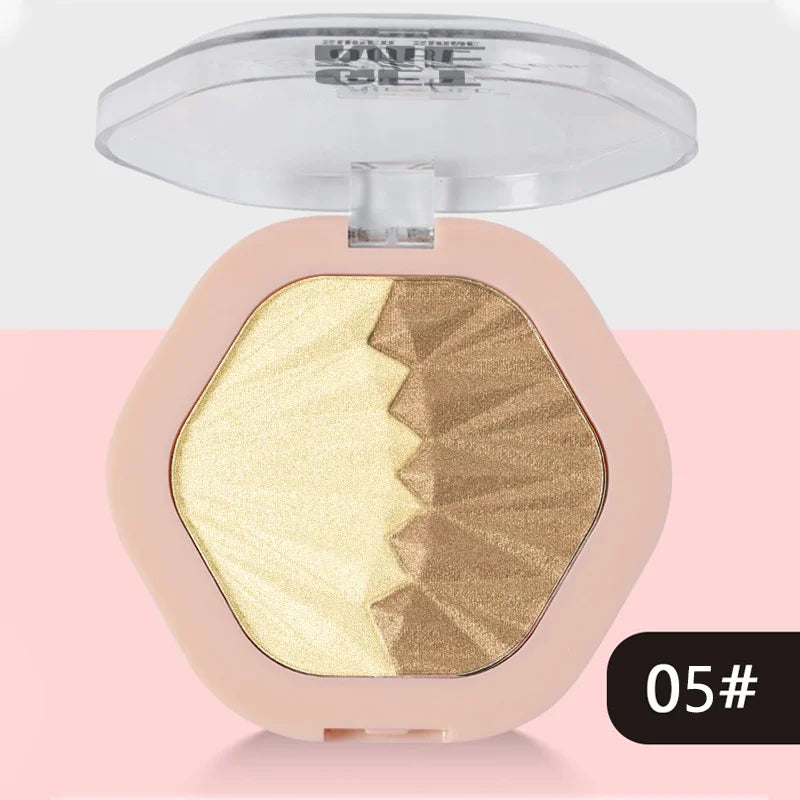2-Color Blush Palette 2 in 1 Contouring Cream Face Cheek Blush Cream Makeup Sparkle Highlight Multicolor Makeup Blush