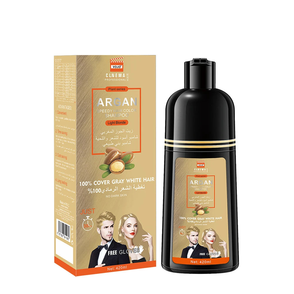 420ml Hair Dye,3-in-1 Hair Dye Shampoo Rapid Hair,Cleansing & Moisturising,Smoothing Black Hair Coloring Shampoo,Hair Care