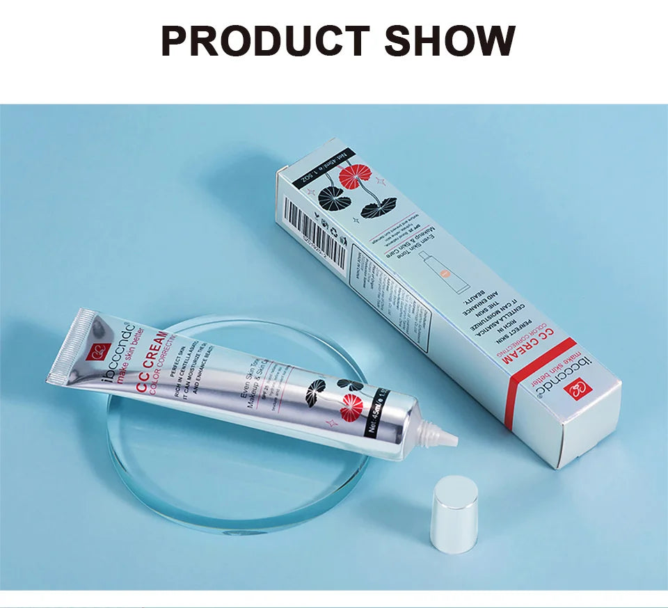 45ml Color Correcting CC Cream Facial Centella Asiatica Repair BB Cream Natural Concealer Whitening Liquid Foundation Cosmetics