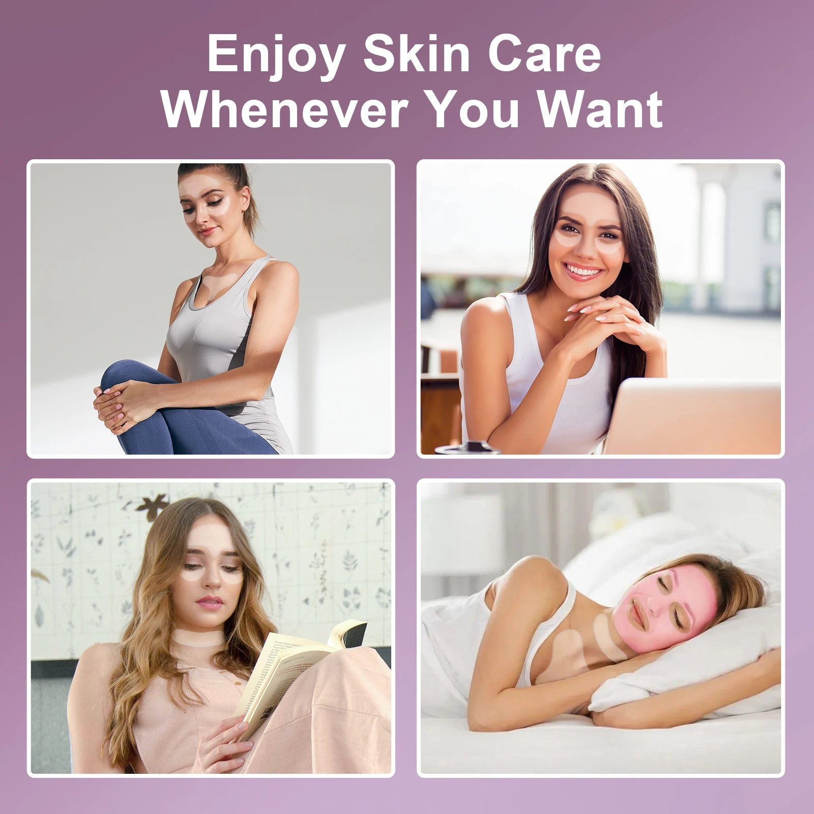 32Pcs Facial Chest Neck Silicone Pad Reusable Face Forehead Patche Facial Sleeping Mask Cover for Smoothing Chest Neck Eye Mouth