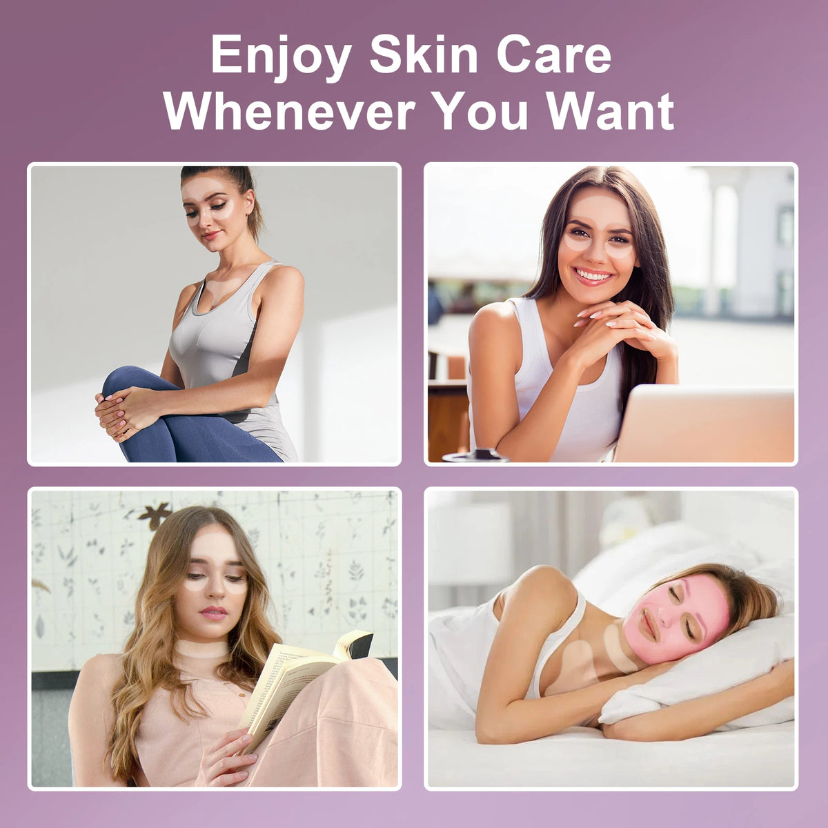 32Pcs Facial Chest Neck Silicone Pad Reusable Face Forehead Patche Facial Sleeping Mask Cover for Smoothing Chest Neck Eye Mouth