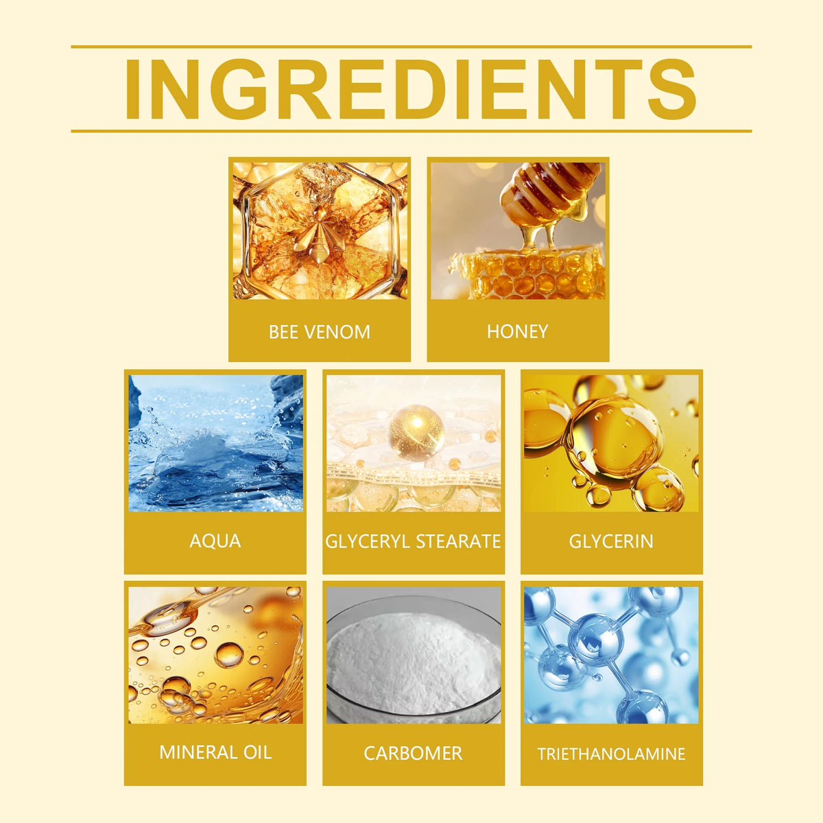 Bee Venom Skin Moisturizer Nourish Dryness Skin Anti Cellulite Firming Brightening Smoothing Body & Face Care Creams Non-Greasy