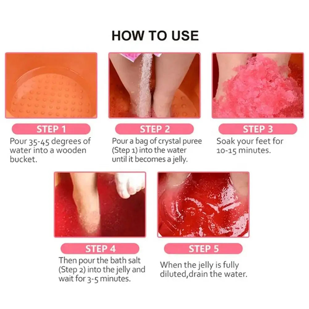 Rose Mint Lavender Bubble Bath Salt Powder Foot Bath Crystal Mud Body Scruber Skin Care Exfoliation SPA Foot Care
