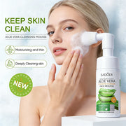 SADOER Aloe Facial Cleanser Massage Cleansing Mousse Moisturizing Deep Cleansing Anti-aigng Face Wash Foam Facial Cleanser