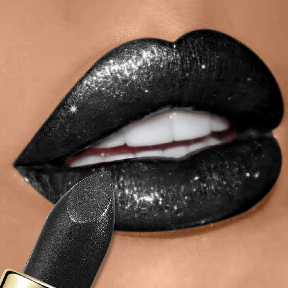 Pearlescent Glitter Lipstick Metallic Waterproof Long Lasting Matte Shimmer Diamond Lipstick Women Sexy Lips Makeup Cosmetics