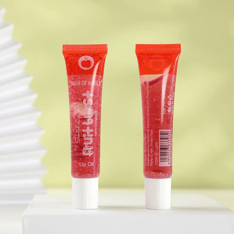 6Pcs Fruity Flavor Watery Glossy Lip Gloss Set Clear Lip Gel Hydrating Moisturizing Lip Gloss Women Lips Makeup