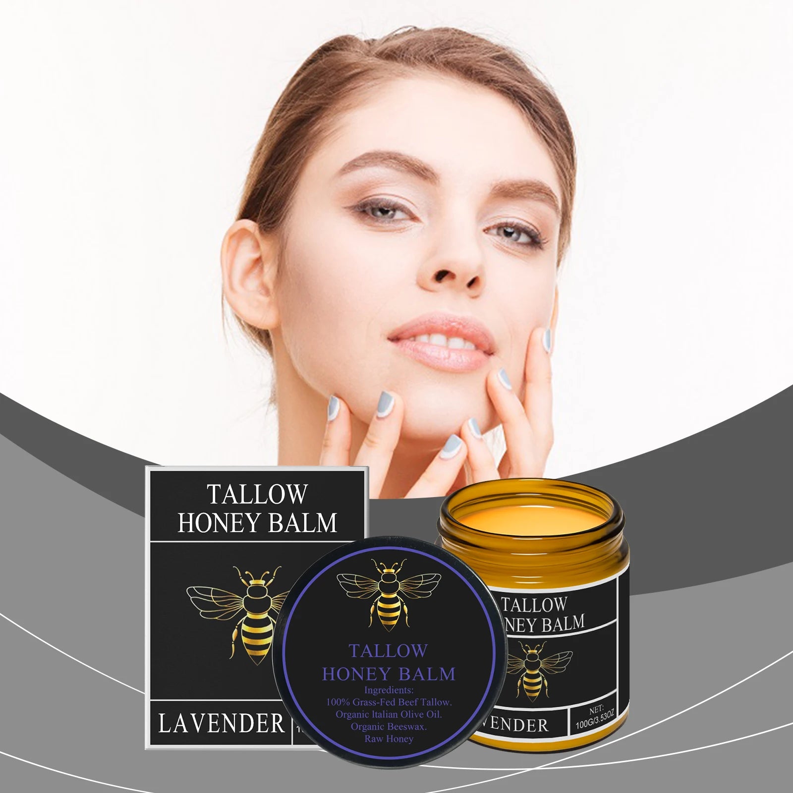 Beef Tallow Honey Cream Brightening Fade Dark Spots Remove Melanin Firming Non-Greasy Lasting Moisturizing Soothing Body Lotion