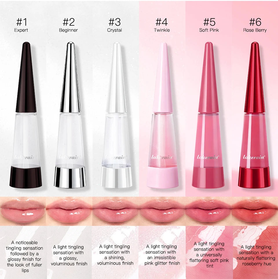 Lakerain Lip Plumper Moisturizing Lip Gloss Transparent Plump Lips Care Lip Stuffer Gift Korean Cosmetics
