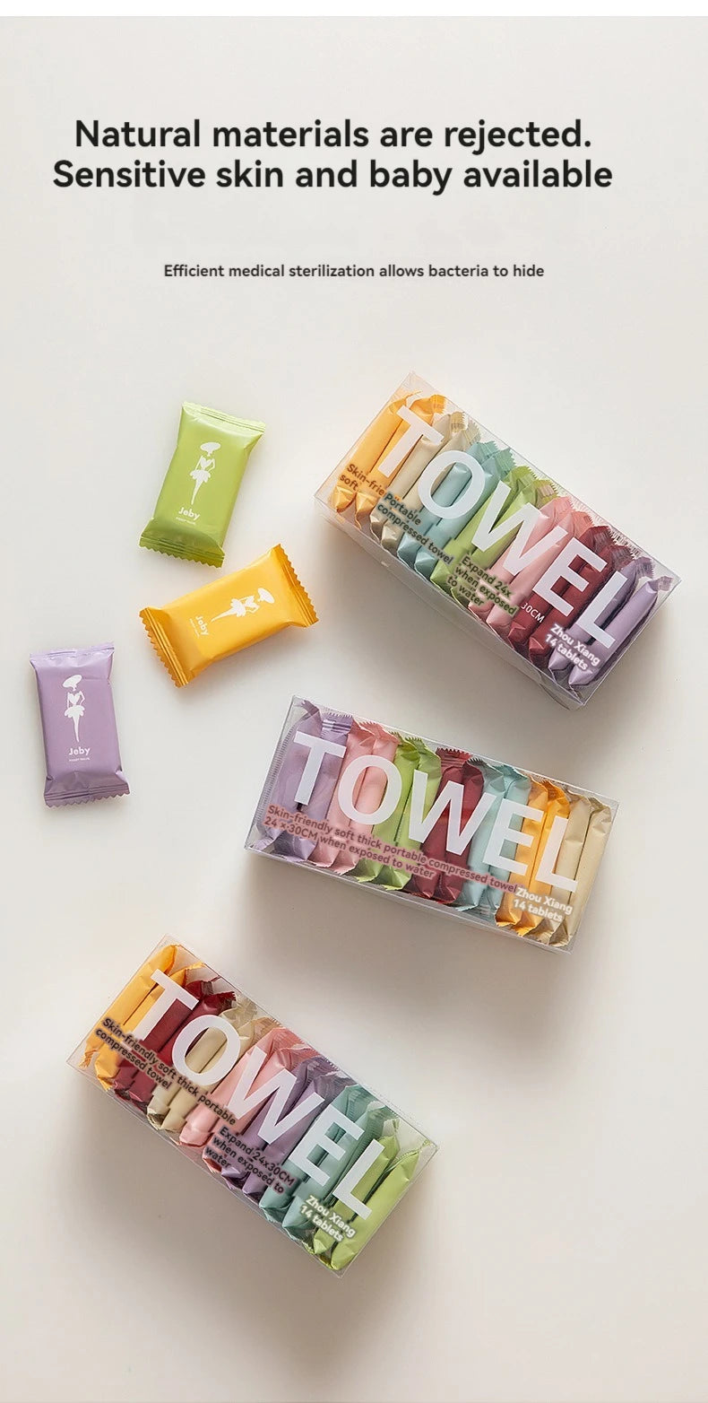 Thick Cotton One-time Compressed Towel Washcloth Portable Face Towel for Travel Independent Packing Bath Towel Clean Face