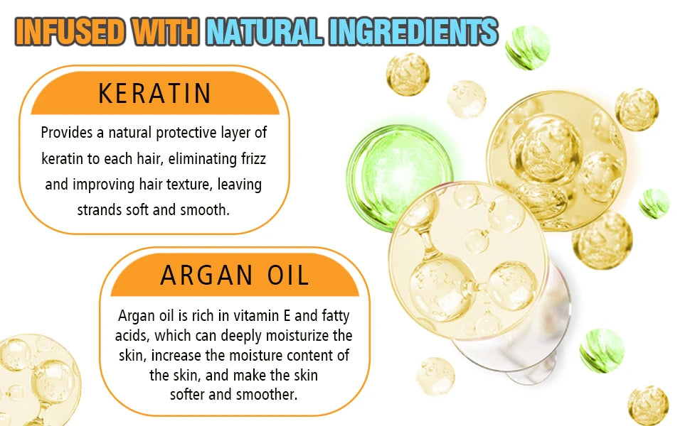 GOIPLE 4 in 1 Water-Based Keratin Serum Moisturizer Repair Dry Damaged Hair Smooth Control Frizz Oil Essence for Curly Frizzy