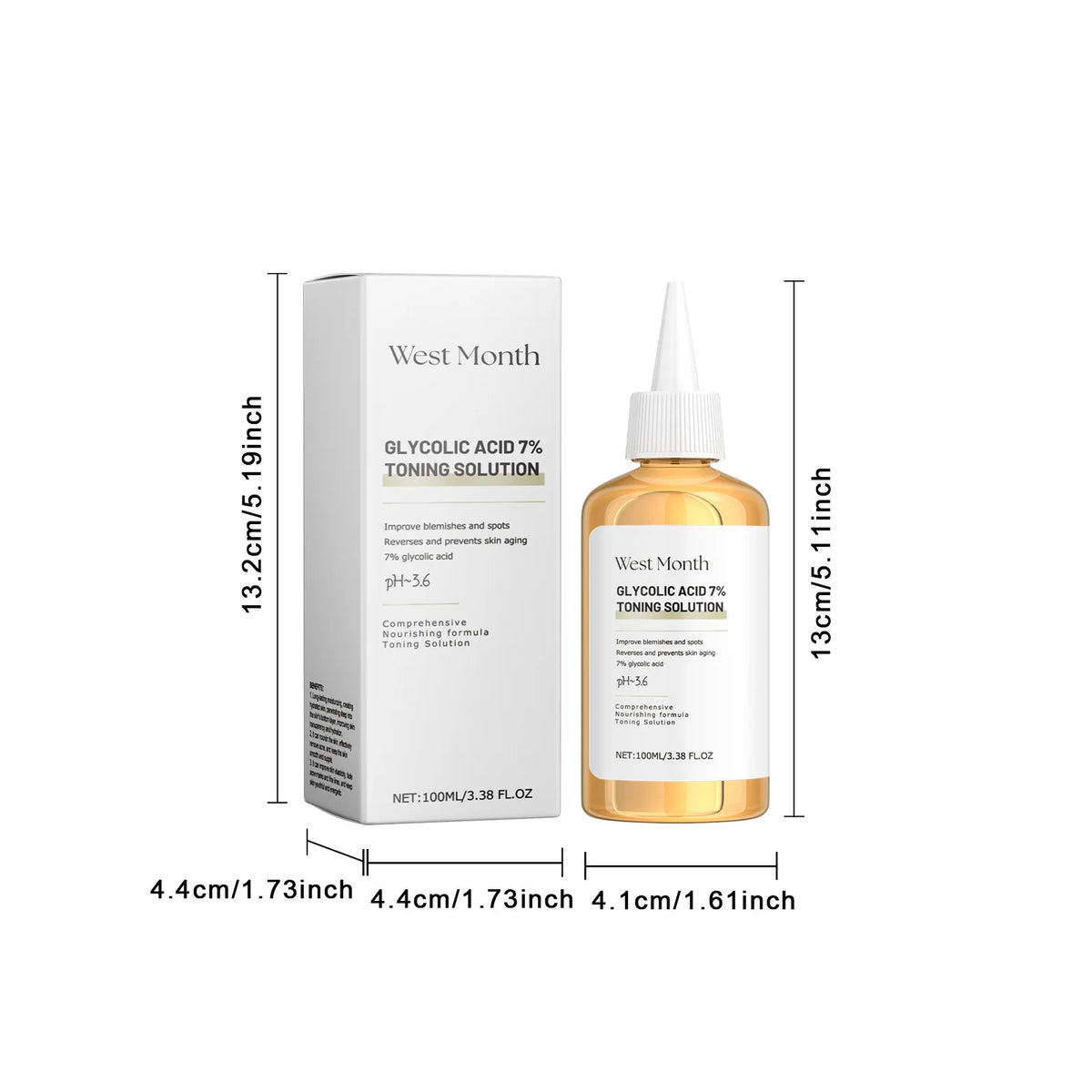 West&Month Glycolic Toner Remove Acne Marks Lightening Repairing Exfoliating Hydrating Whitening Rejuvenating Skin Care Products