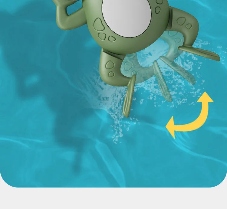 Baby Cute Animal Swimming Frog Shower Clockwork Toys When Baby Bath in Bathroom Baby Water Toy for Kids Clockwork Bath Toys Gift