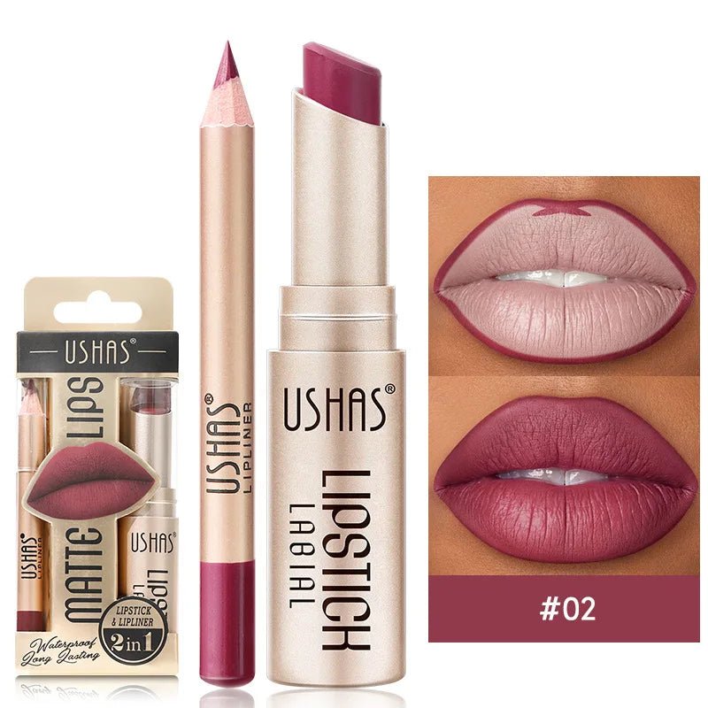 12 Color Matte Lipstick Set Long Lasting Nude Red Lipstick With Lipliner Not Dry Easy Coloring Lip Makeup Kit