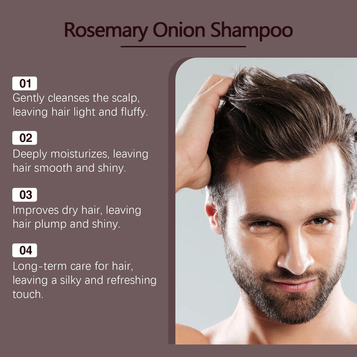 3 In 1 Rosemary Biotin Shampoo Hair Growth Thickening Anti Loss Strengthening Root Oil Control Deep Cleansing Volumizing Shampoo