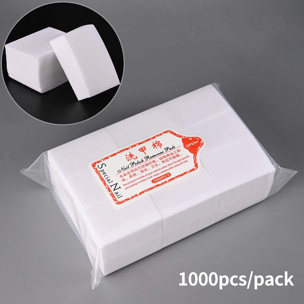 100/3000Pcs Professional Nail Wipe 100% Cotton Pads Lint-Free Nail Cotton Gel Polish Remover Nail Art Cleaning Tools