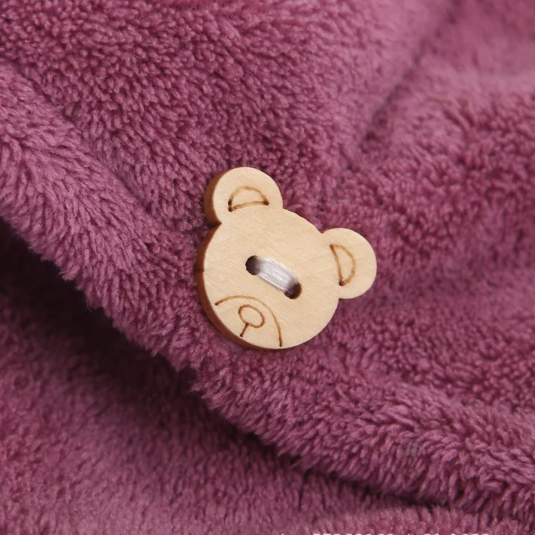 1Pc Embroidery Style Hair Drying Cap, Coral Fleece Thickened Hair Towel for Bathroom, Women's Absorbent Quick Drying Shower Cap,