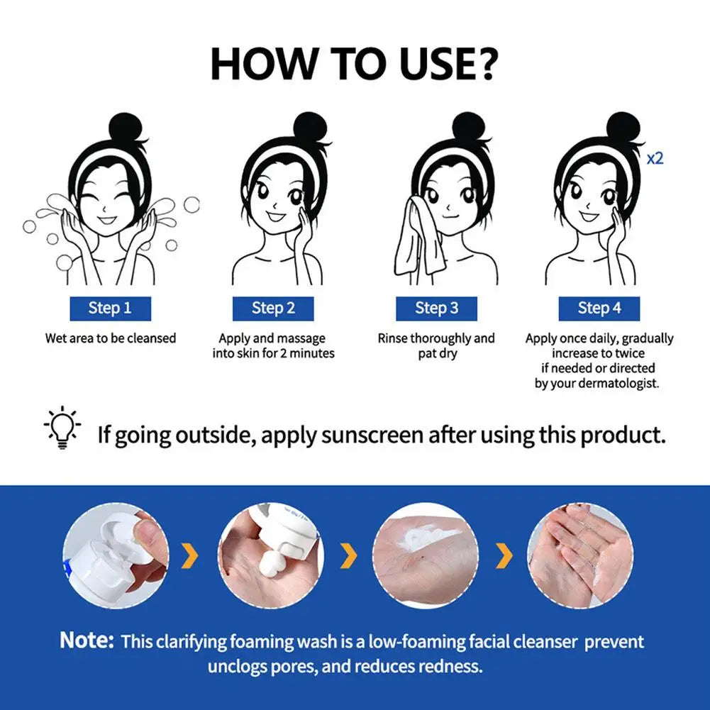 Foaming Wash Facial Cleanser Deep Cleaning Oil-Control Moisturizing Gentle Formula For Face Body Cleaning Skin Care Product