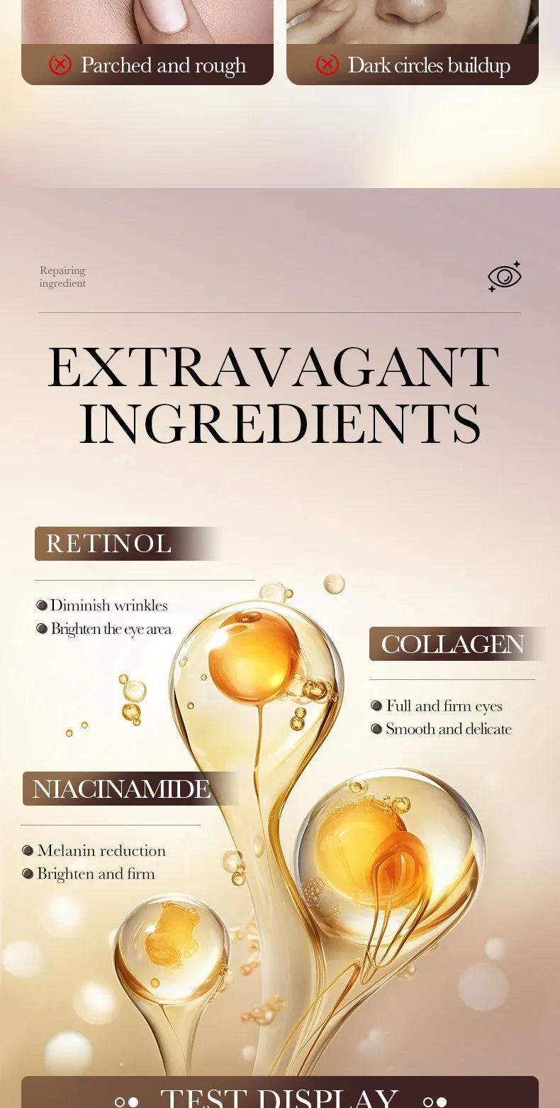 SADOER Retinol Eye Serum for Eyes skincare Anti Dark Circles Moisturizing Firming Nourishing Eye Cream Skin Care Products