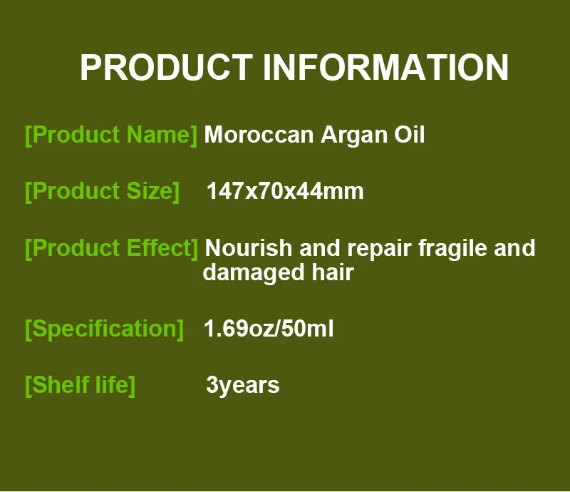 Moroccan Argan Oil Hair Serum - Nourishing Anti-Frizz Treatment for Smooth, Soft & Manageable Hair Vitamin E & Fatty Acids