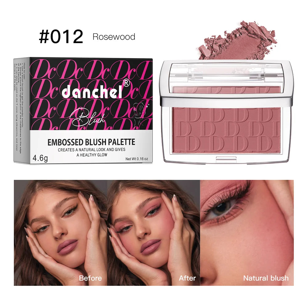 Hot Matte Embossed Blush Palette Rosy Blusher Facial Blush Powder High Pigmented Pink Coral Rouged For Cheeks Smooth Cosmetics