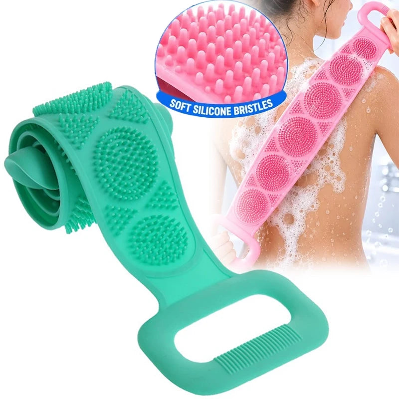 New Silicone Scrubber Back Massage Exfoliating Sponge Bathroom Bath Brush Scrub Shower Brush Body Wash Scrub Removal Bath Spong