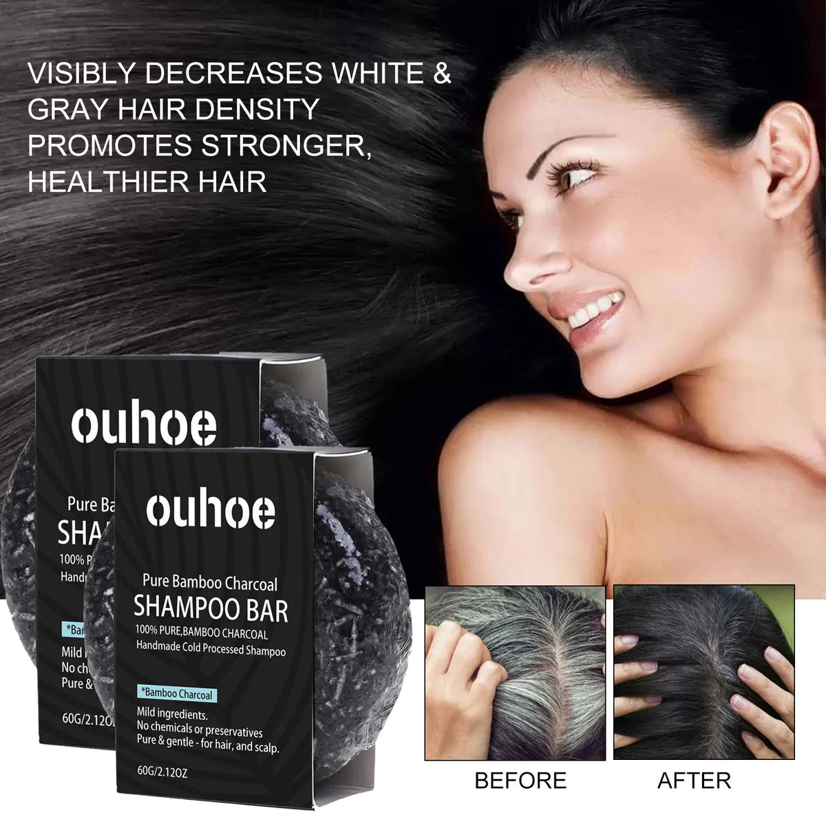 1/2/4pcs Charcoal Shampoo Soap for Oily Hair Dandruff Treatment Scalp Care Volumizing Fine Hair Solid Shampoo Bar for Men Women