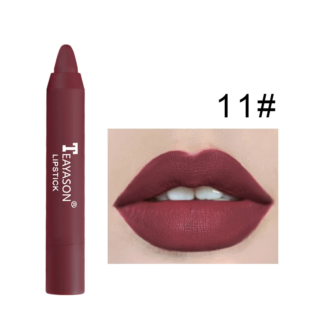 Nude Velvet Matte Lipstick Pen Lasting Waterproof Color Rendering Non-stick Cup Lipstick Pencil Lipliner Women Makeup Lip Stain